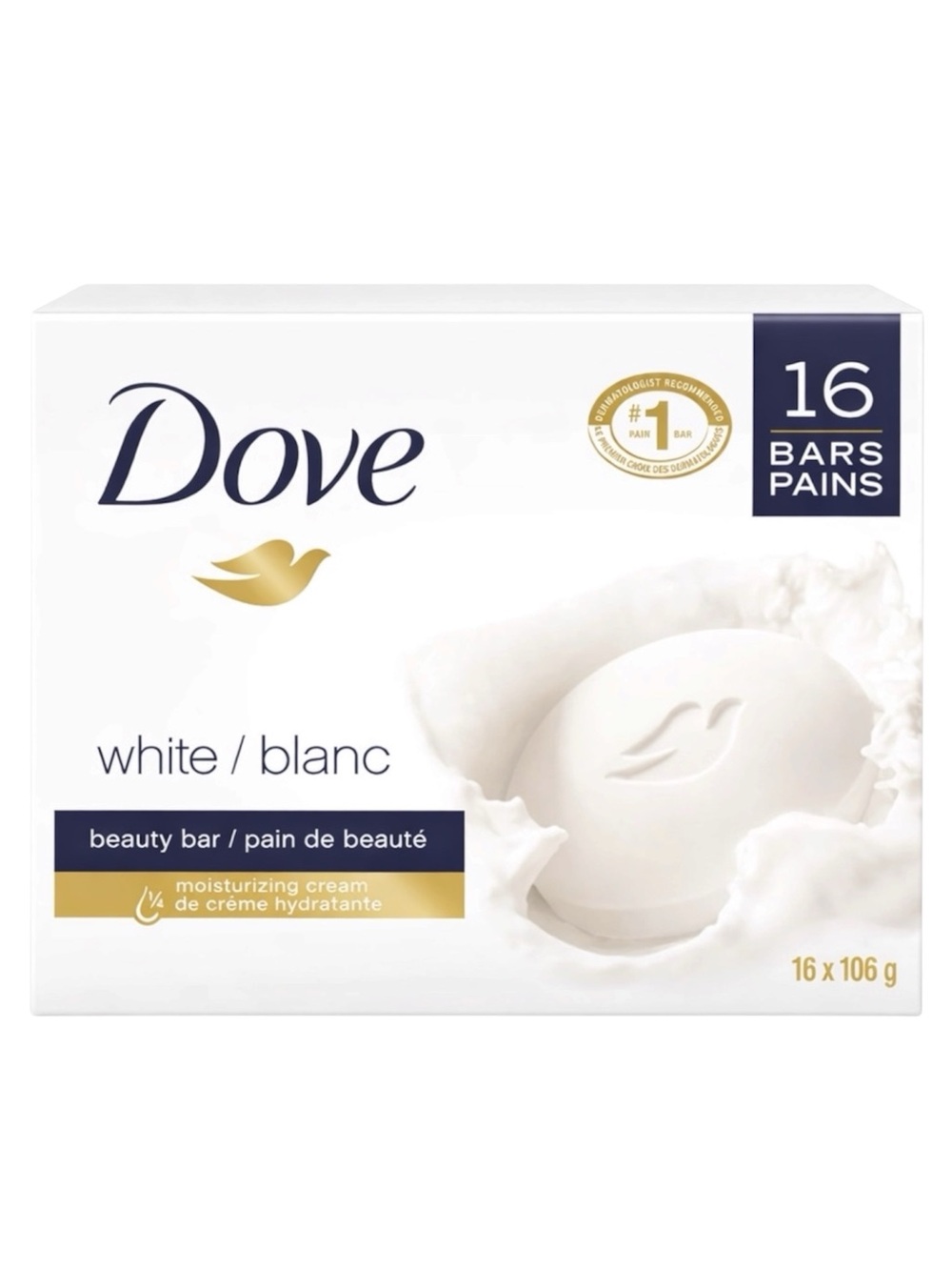 DOVE BAR SOAP WHITE 16X106G - BRAND NEW